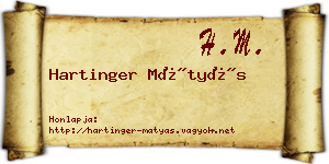 Hartinger Mátyás névjegykártya